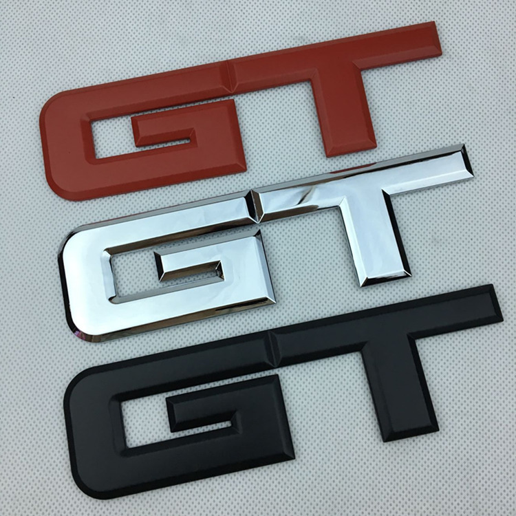 适用于新款福特野马gt金属车标 gt后尾标 改装车贴标贴字牌排量标