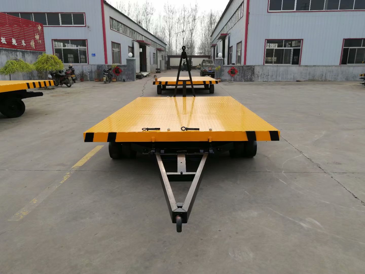 双向牵引拖车平板车 物流搬运车 牵引式重载平板拖车物流车