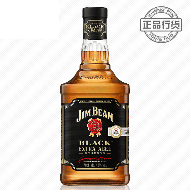 黑占边波本威士忌金宾波本威士忌黑牌700ml