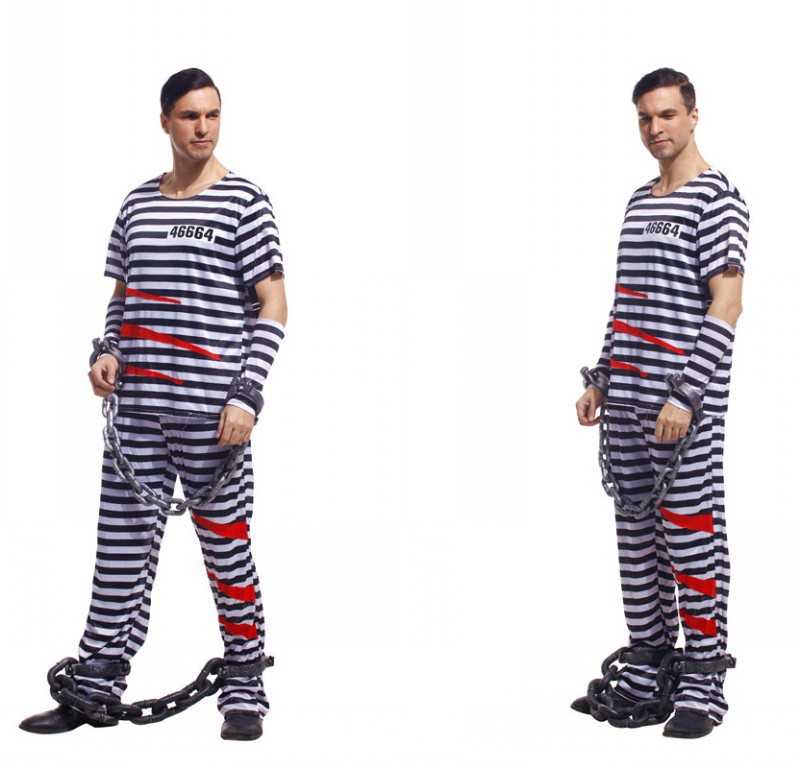 万圣节cosplay服装成人囚犯服m0033囚犯装扮服监狱囚犯服