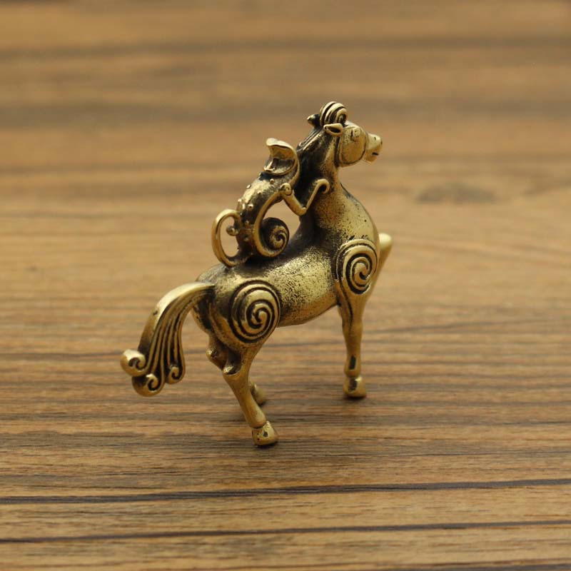 黄铜马上封侯吊坠 铜马上猴汽车钥匙扣挂坠diy包挂件小摆件茶宠