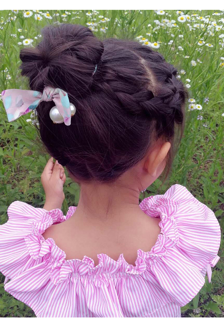 新c1儿童盘发器丸子头花苞头珍珠小号公主盘发工具女童小女孩造型