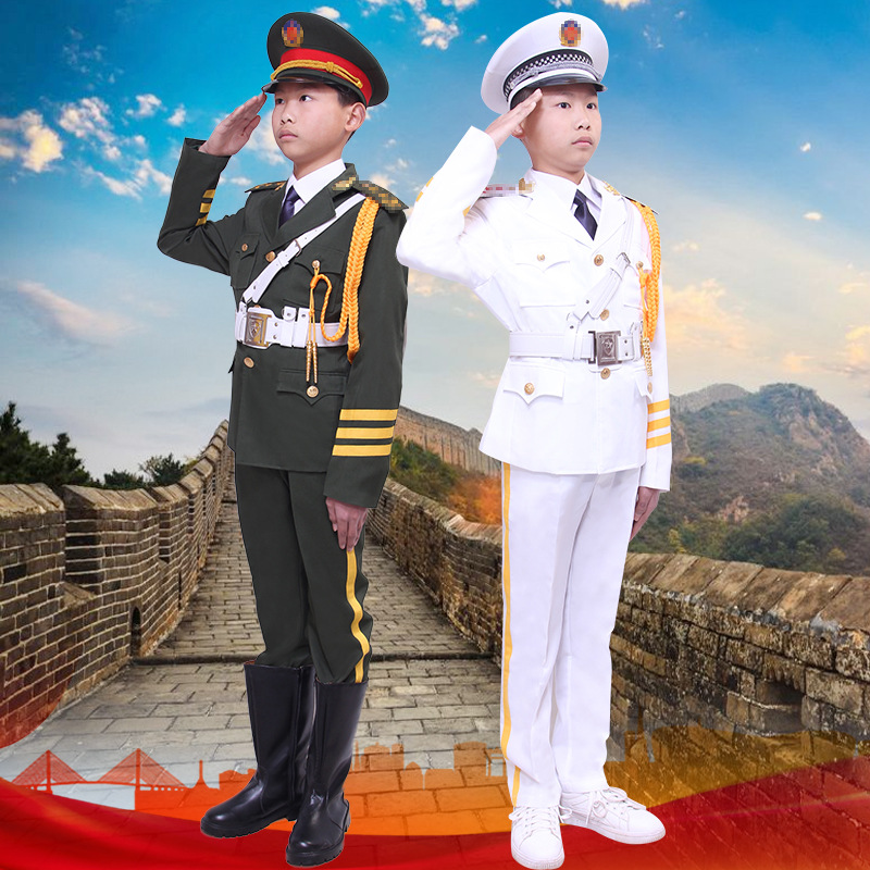 儿童升旗手服装学校升旗班仪仗队表演服中小学生升旗仪式军装套装