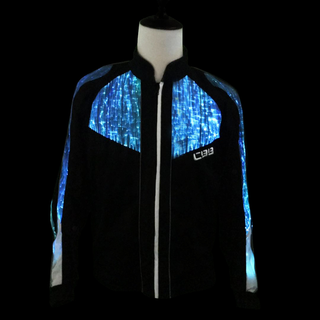 2019新款发光骑行服 夜光服 发光时装 炫酷光纤发光服装 发光服饰