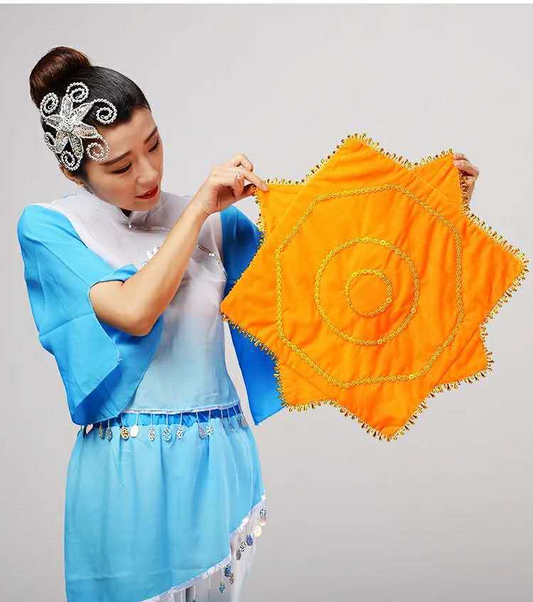 东北二人转手绢花舞蹈红手帕广场舞加厚技巧立转巾带圈绢八角手帕