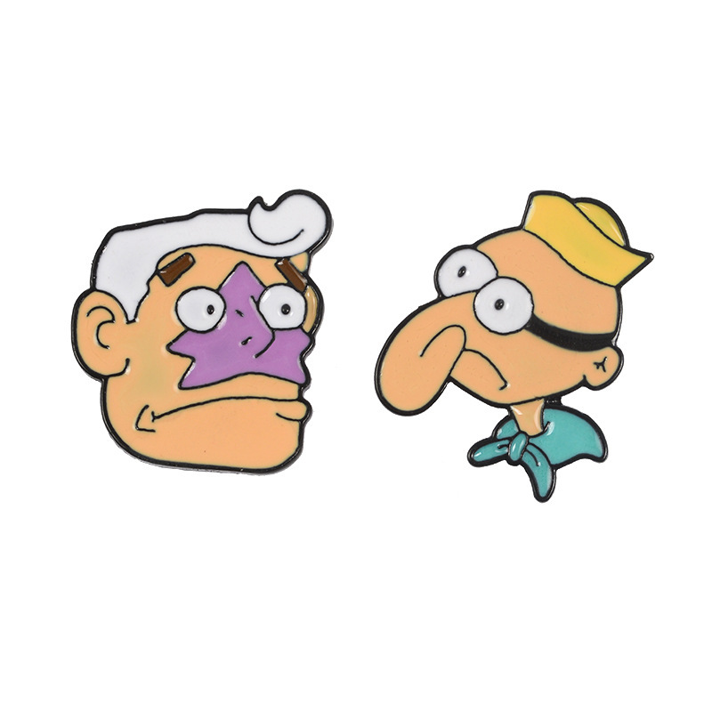 欧美外贸新品 海绵宝宝人物胸针 卡通海超人与大洋游侠滴油胸针