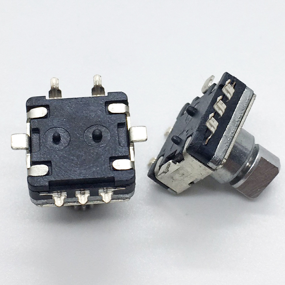 ec11微型旋转编码器带开关立式插件贴片耐高温30位短柄编码开关