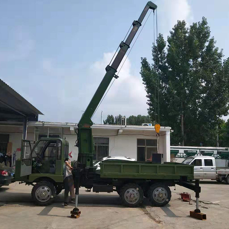 2019新款白事用棺材下葬车5吨六驱随车吊改装液压拉灵车下葬车