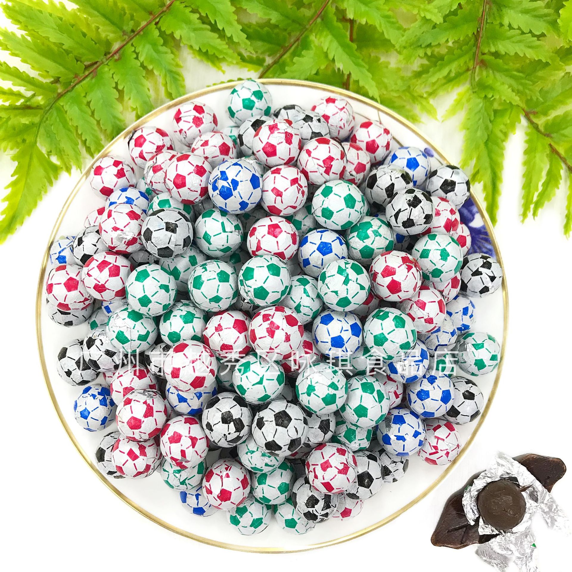 足球巧克力2.5kg 彩色巧克力豆花生葵瓜子朱古力糖果年货散装批发