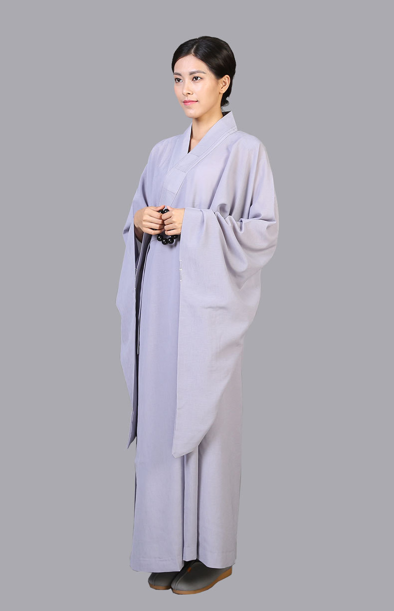 佛教僧服佛教用品 居士服长衫大褂 禅修服 男女款海青 浅灰色海清