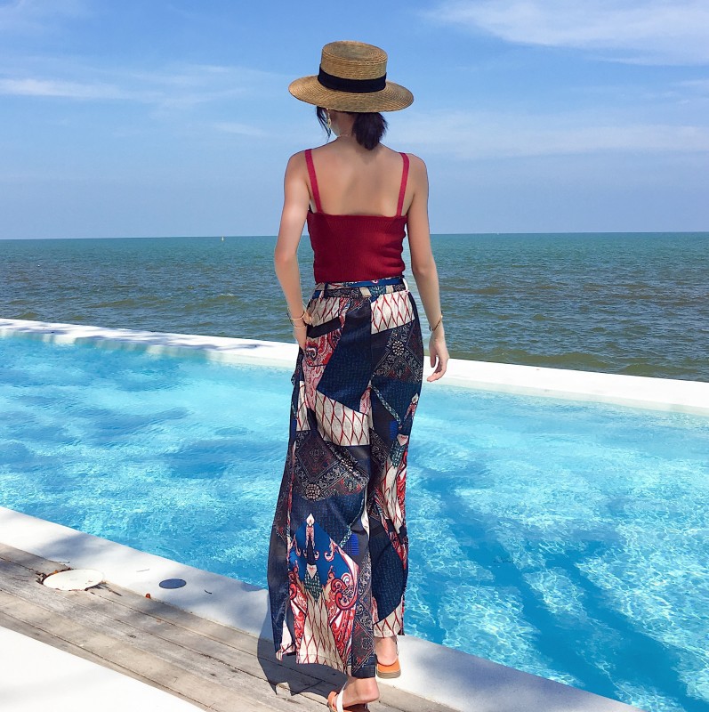 沙滩吊带背心外穿黑色打底针织衫紧身内搭度假上衣女海边夏季