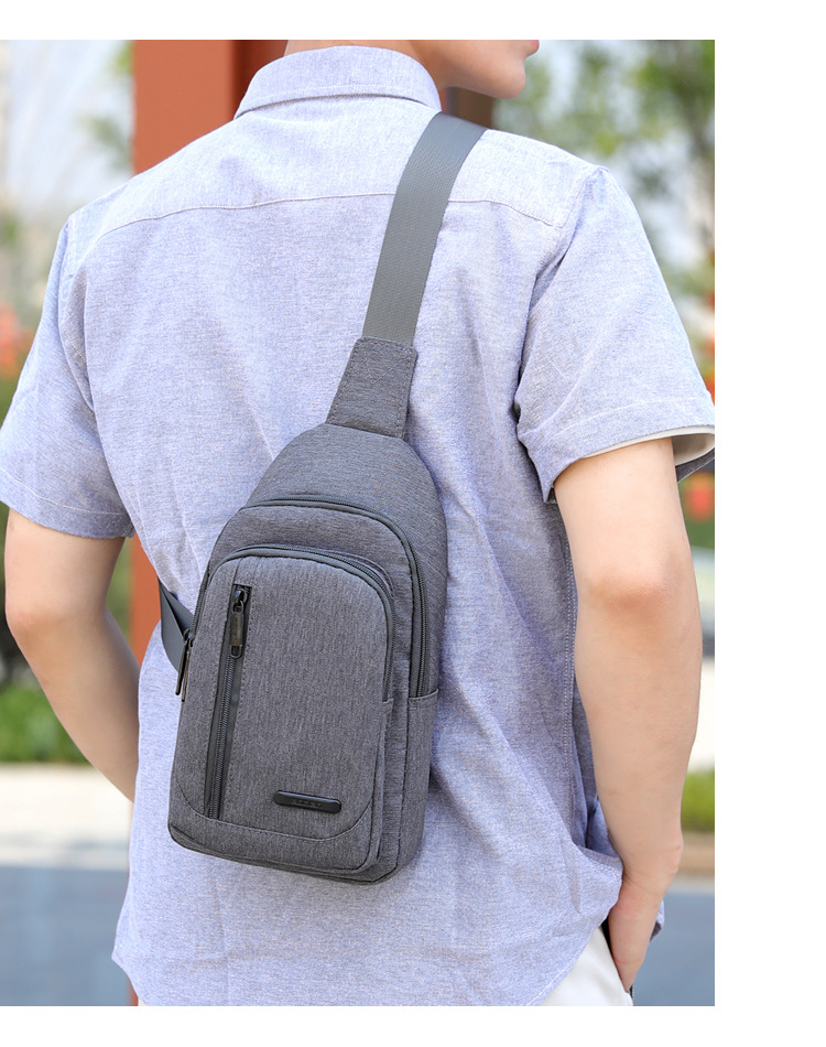 新款男士胸包时尚防水牛津布休闲通勤男包包单肩包分销爆款斜挎包