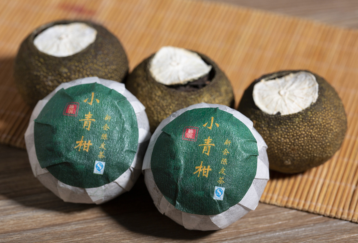 2018年新会天马生晒小青柑 柑普茶 陈皮普洱茶明前头春勐海宫廷料