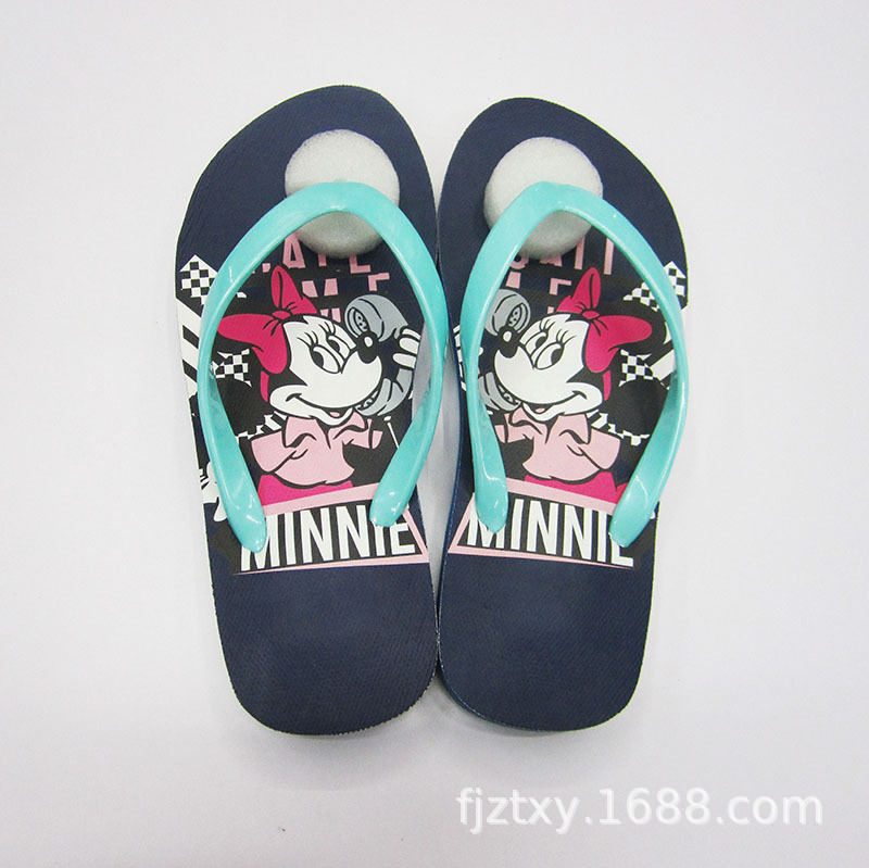 factory customized children‘s beach flip-flops pattern mickey cartoon flip flops customized foreign trade export