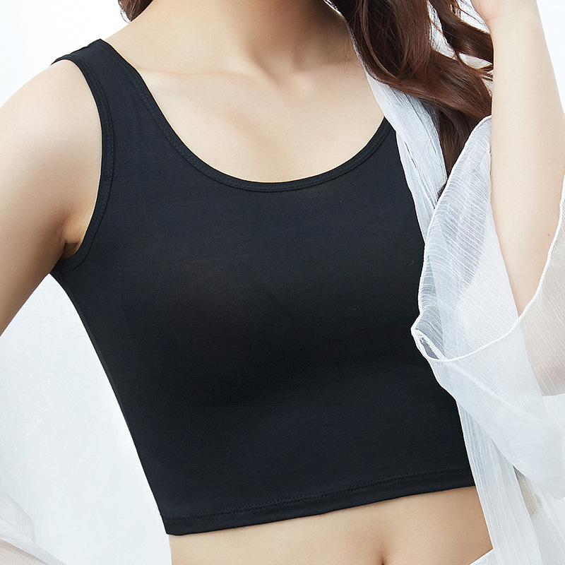 Summer Korean Style Modal Camisole Women's Summer High Elastic Slim Fit Camisole Base Tube Top Short Vest