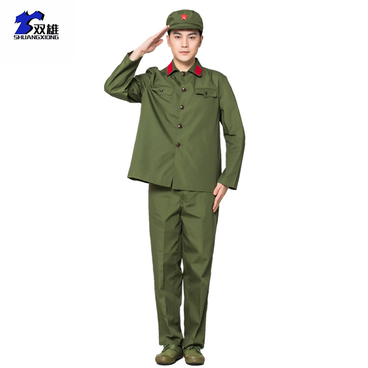 65式老军装文艺演出怀旧军装的确良红卫兵解放老兵聚会军干服套装