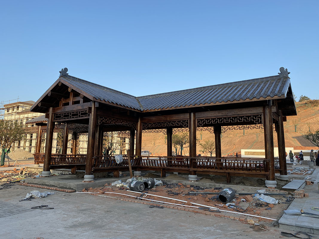 厂家批发防腐木长廊 户外葡萄架景观廊架定制 碳化木葡萄架长廊