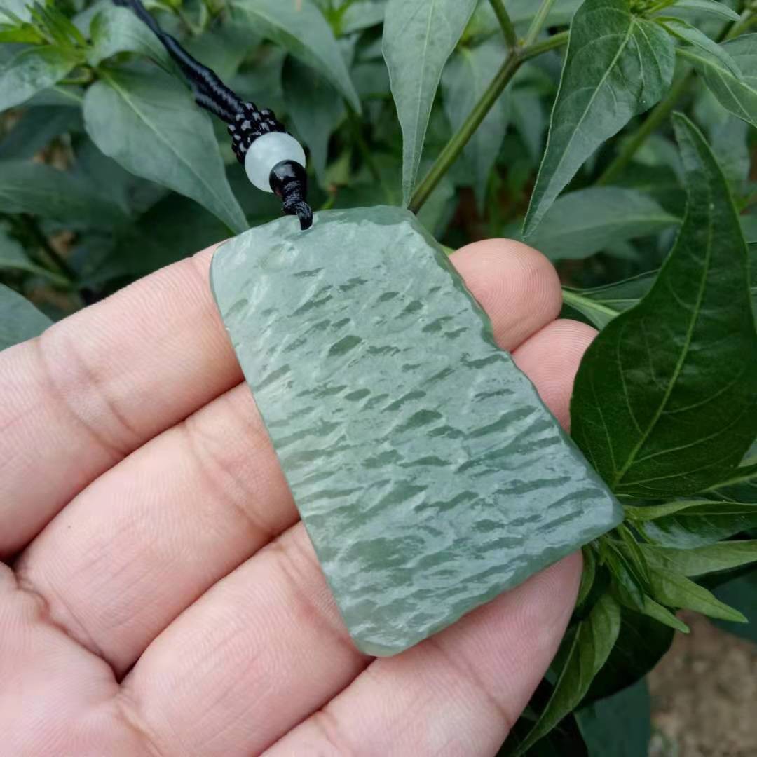 天然正品缅甸翡翠油青原石吊坠玉器水波纹玉佩玉石挂件厂家批发