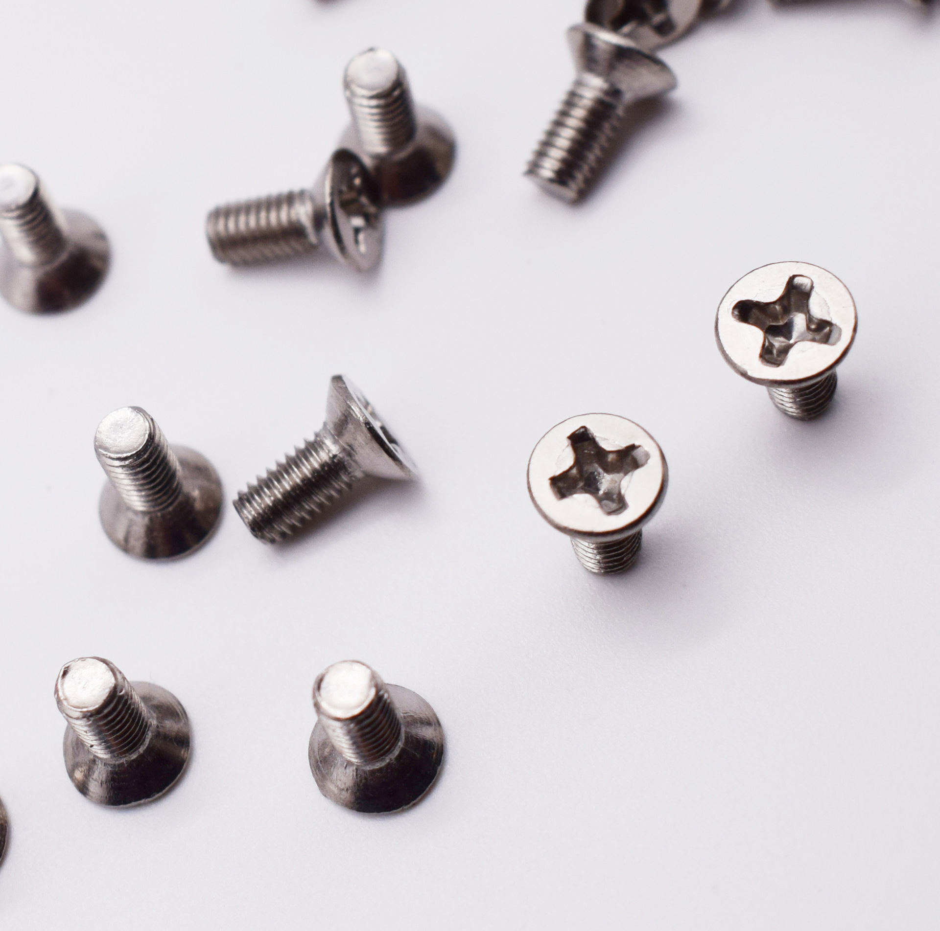 【加硬kb镀镍】m2.6m3m3.5m4沉头十字自攻平尾螺丝微型平头小螺钉