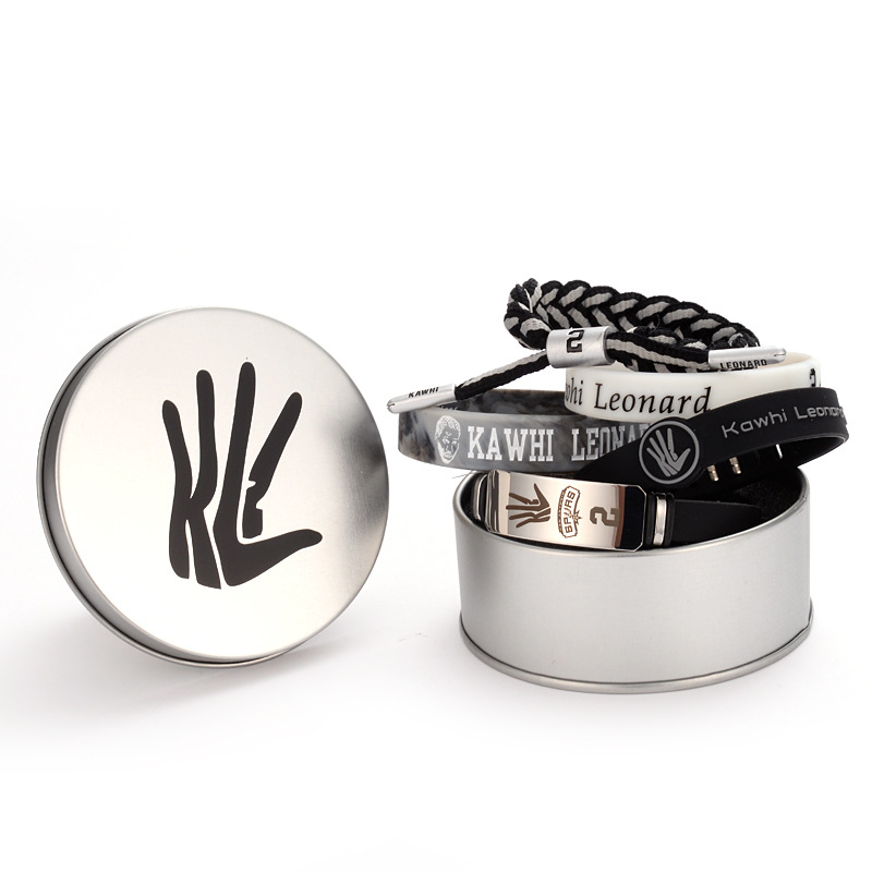 5件套铁盒装手环 篮球球星硅胶手环科比欧文哈登韦德库里编织手绳