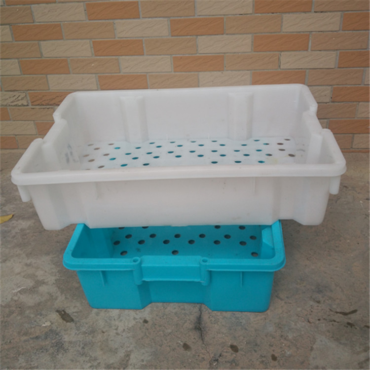 深圳港口用鱼筐595*405*140mm塑胶冷冻鱼箱 抗压防冻塑料鱼篓