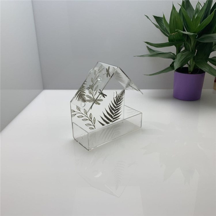 工厂定做 透明亚克力喂鸟器 有机玻璃亚克力宠物喂食器生产加工厂