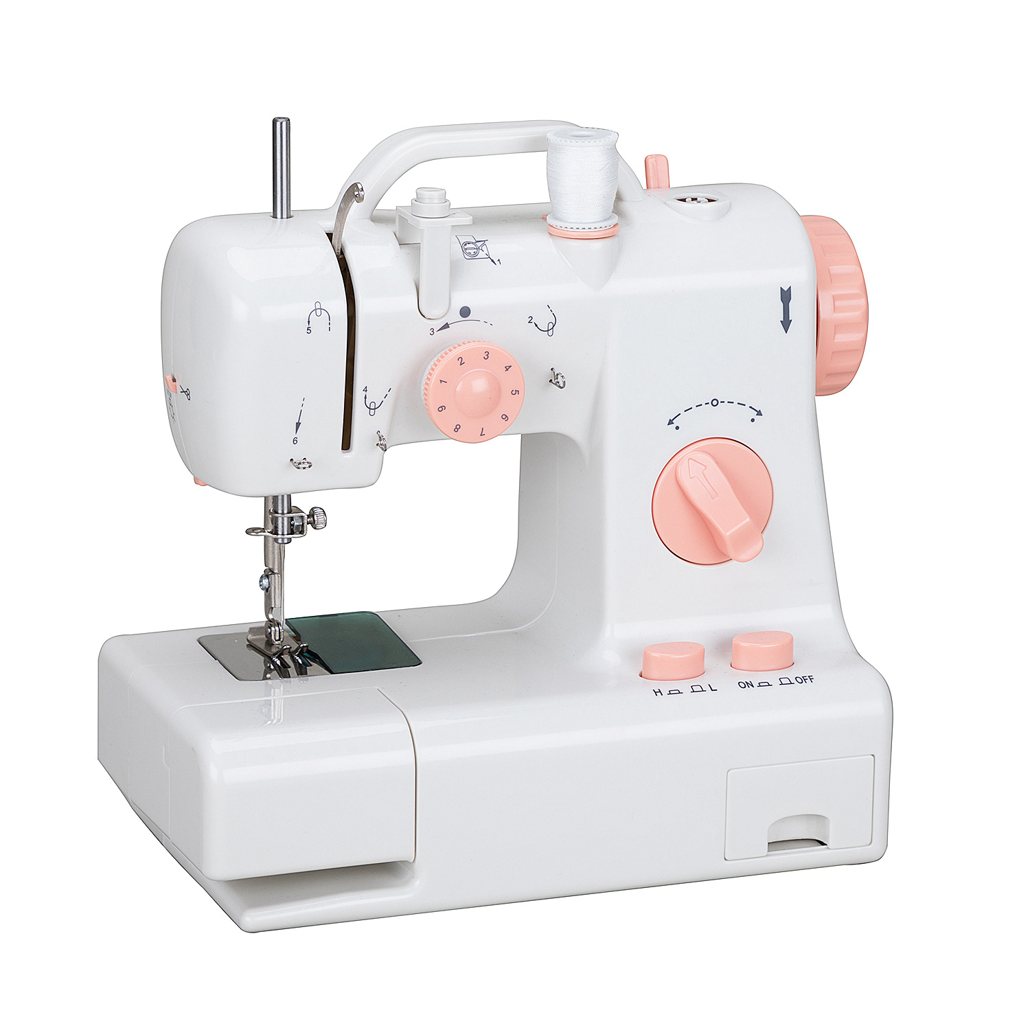 318 Cross-Border Selection Household Sewing Machine Mini Portable with Handle Sewing Machine for Thick Fabric