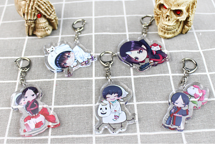 动漫钥匙扣 鬼灯的冷彻 白泽 亚克力动漫周边人形挂件