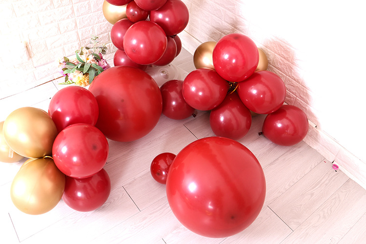 2宝石红气球单层 情人节结婚派对布置装饰石榴红乳胶气球