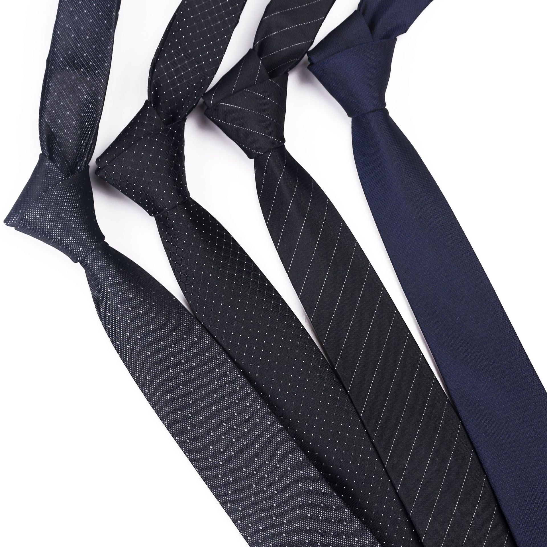 5cm男装窄领带波点斜纹涤丝防水日系领带批发