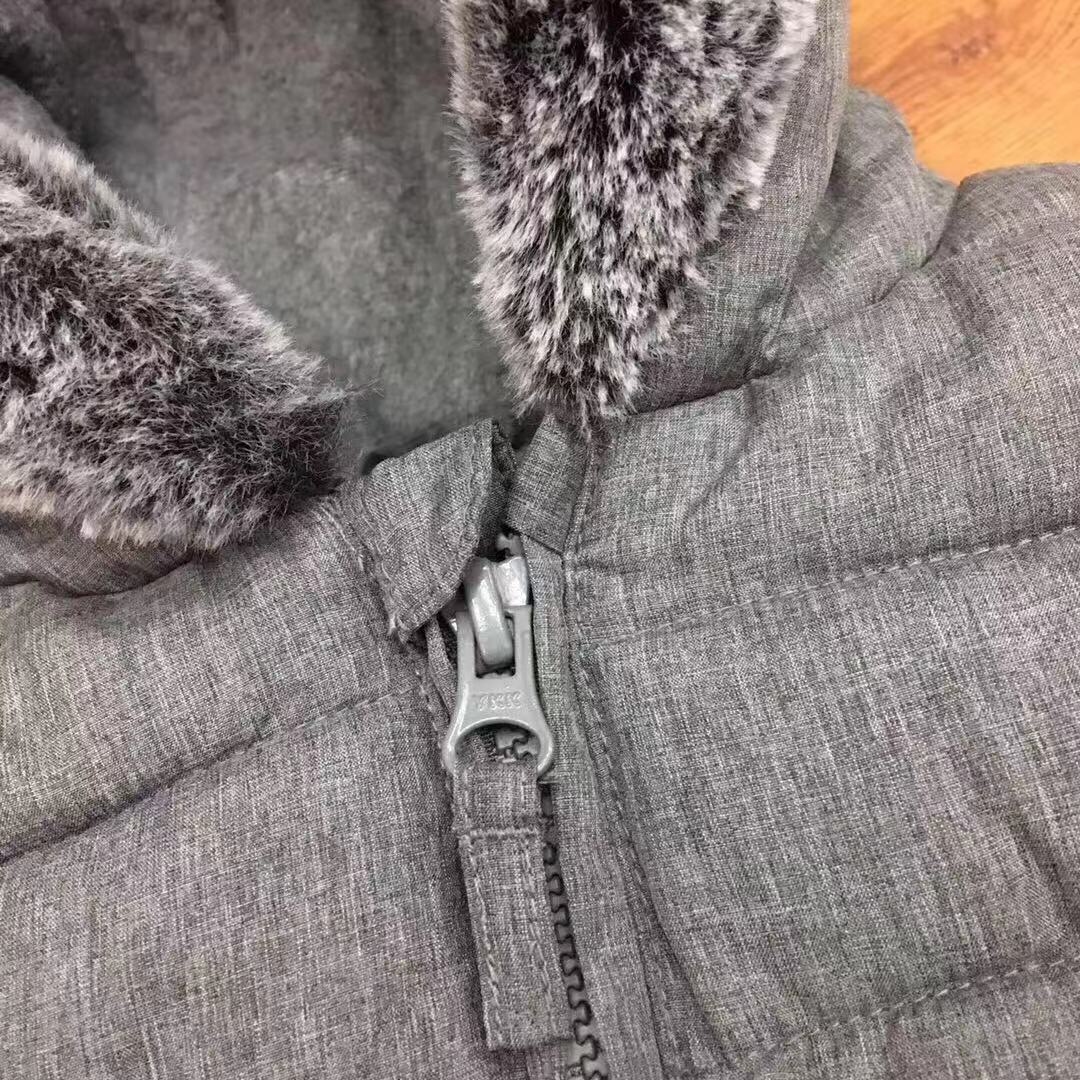 6-9m 9-12m 12-18m 18-24m英国单婴童棉衣,高档毛领,拉链带挡片防夹