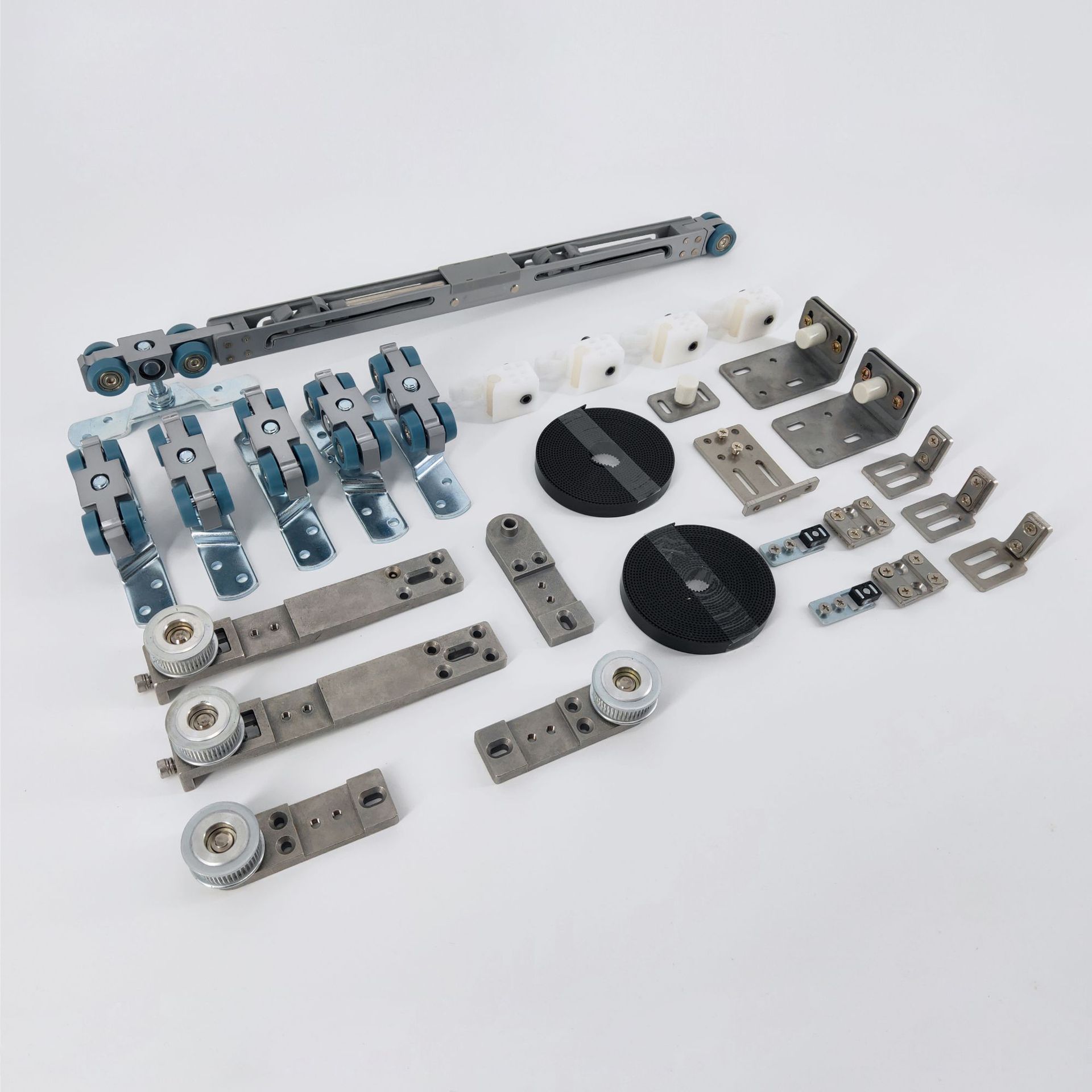 厂家直销 批发 三联动单杠双向缓冲静音移门滑轮套装 推拉门滑轨