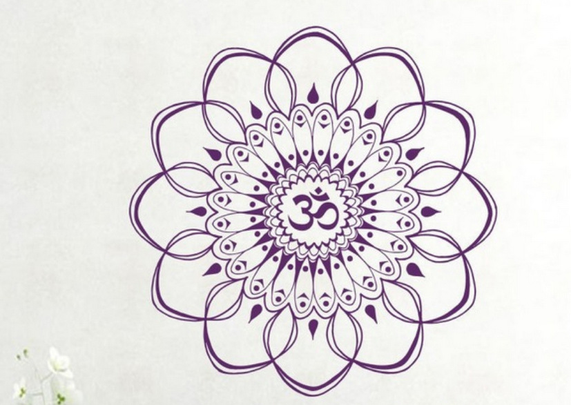 几何曼陀罗图案瑜伽室装饰精雕墙贴颜色尺寸可制定