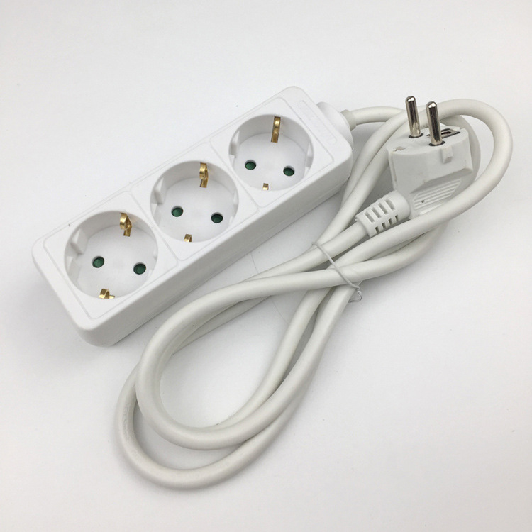 不带开关欧洲电源插座欧式欧标拖线板德式排插德国韩国插线板