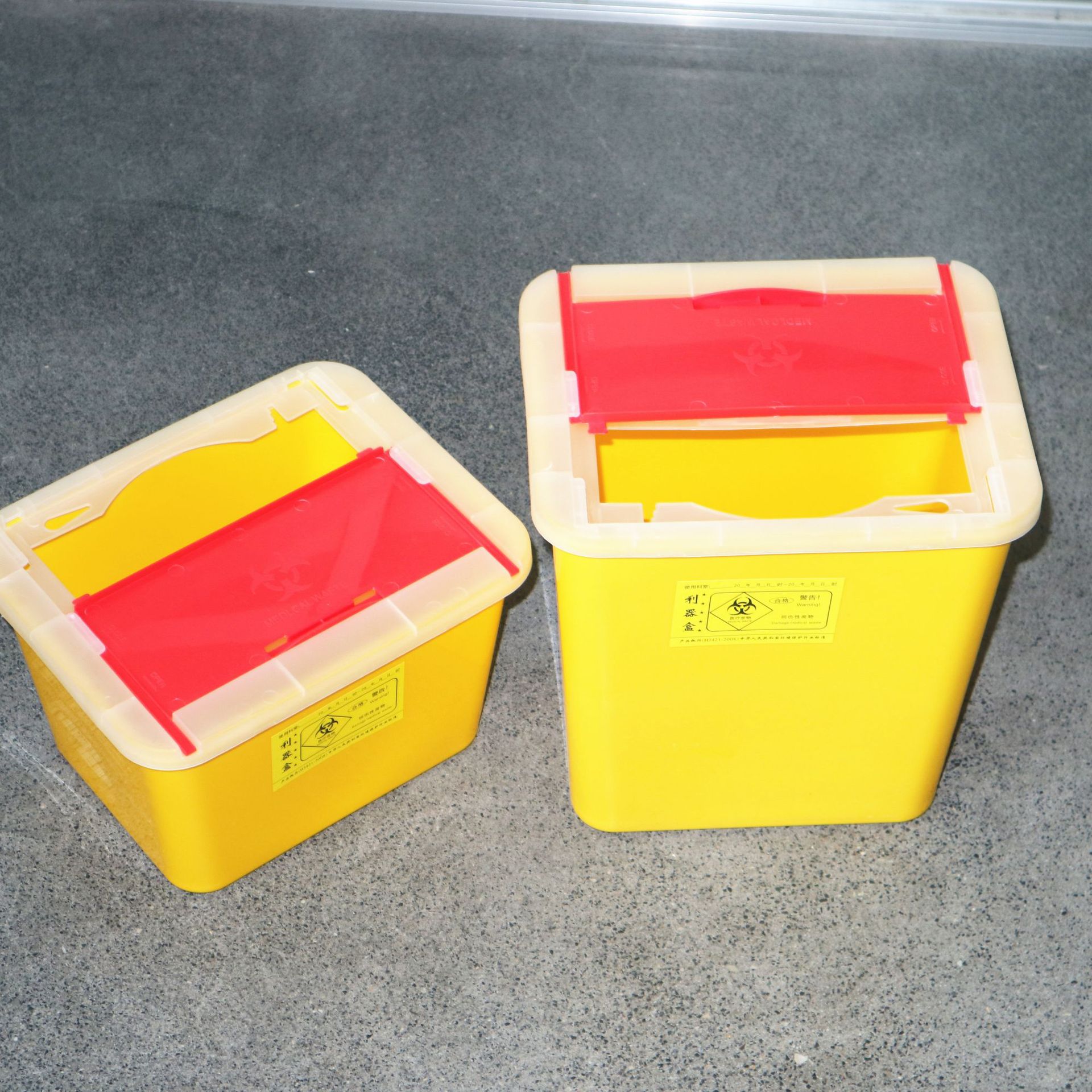 厂家直销 推盖5l方形利器盒锐器盒医疗垃圾桶医院诊所废物垃圾
