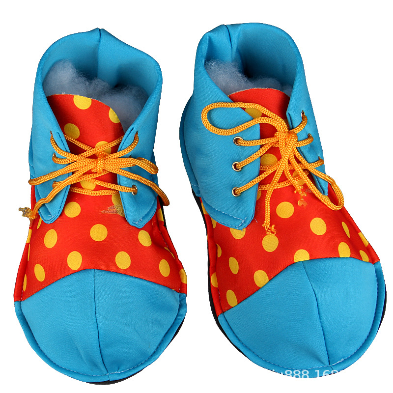 万圣节cosplay小丑鞋子道具儿童男女小丑带海绵鞋圆头动漫小丑鞋