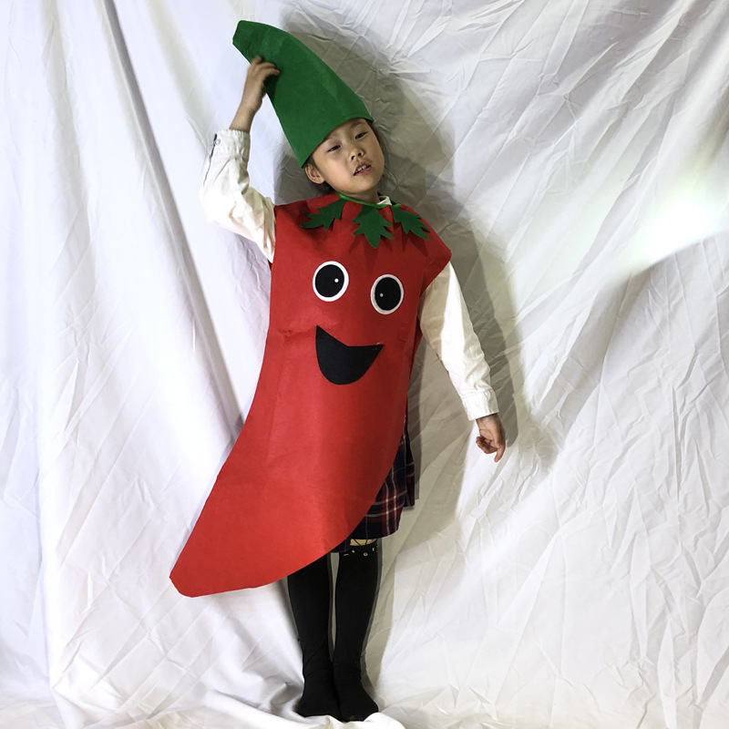 六一儿童节水果服装蔬菜幼儿园环保时装秀儿童无纺布水果服装