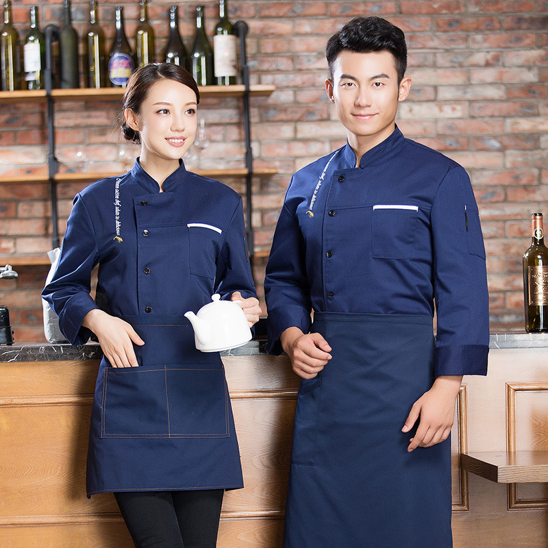 厨师服长袖薄款厨衣服酒店饭店后厨房工衣厨师工作服男秋冬季