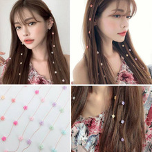 韩版网红流线发夹女仙女花朵边夹手工发卡编发头饰流苏串珠小卡子