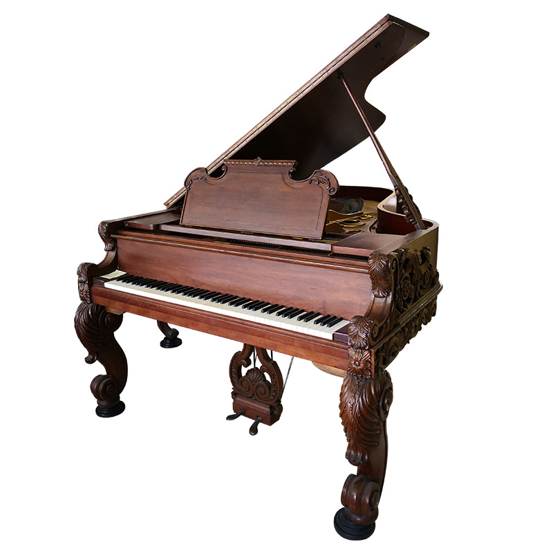 日本二手复古钢琴kawai卡哇伊kg-5胡桃木色古典雕花弯腿三角琴