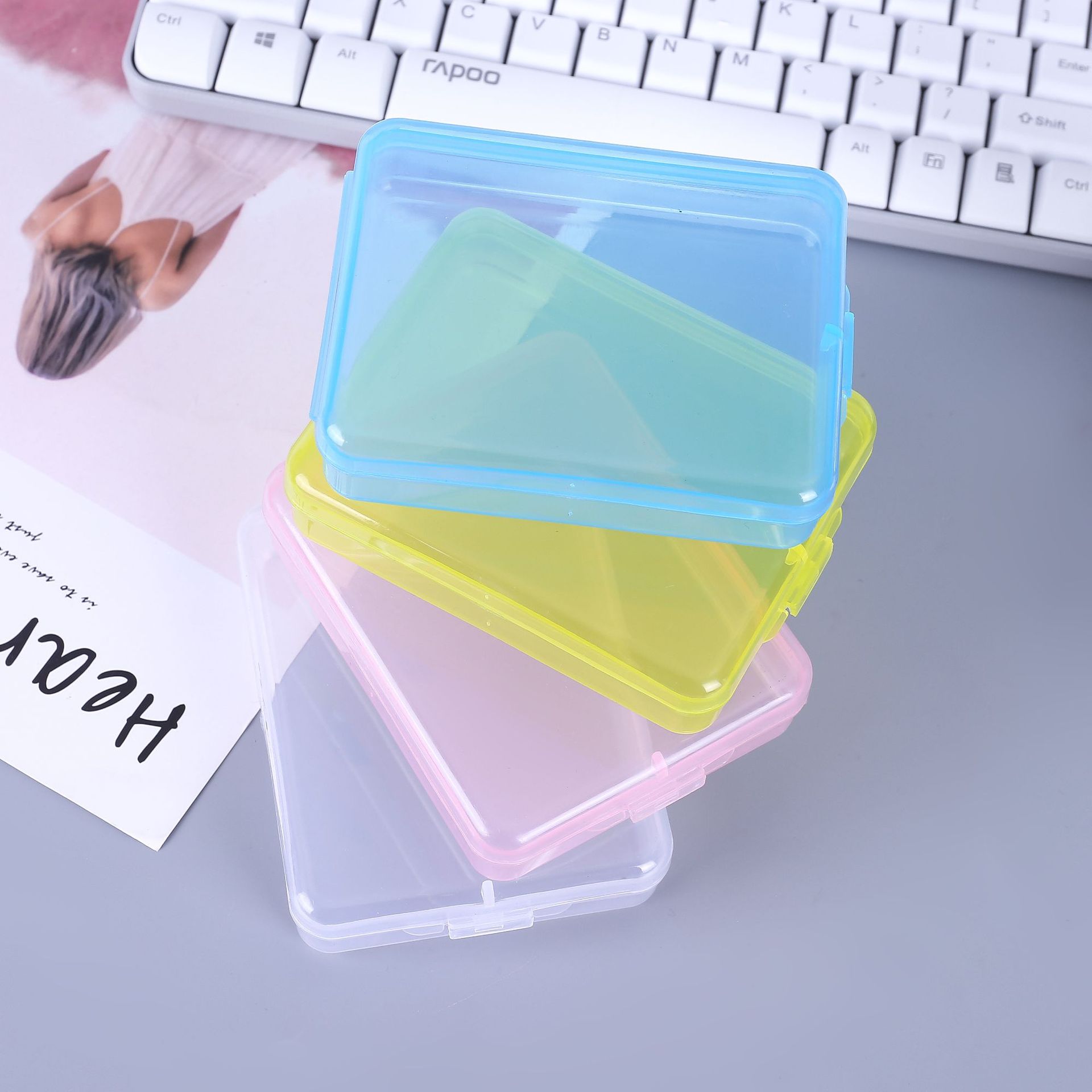 face cleansing puff packing box face washing puff packing box transparent storage box mask packing box plastic box wholesale