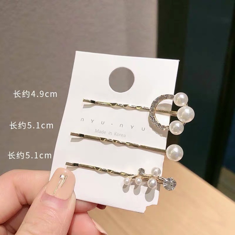 INS Korean Metal Barrettes Set Simple Word Clip Hair Accessories Internet Influencer Hairpin Side Clip Headdress Barrettes