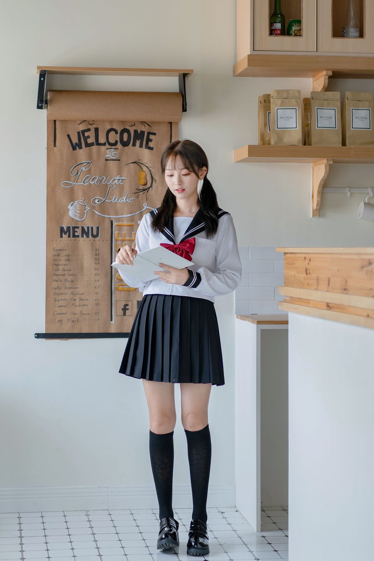 黑领白二本基础款正统jk制服定位线裙日本校服水手服学院风