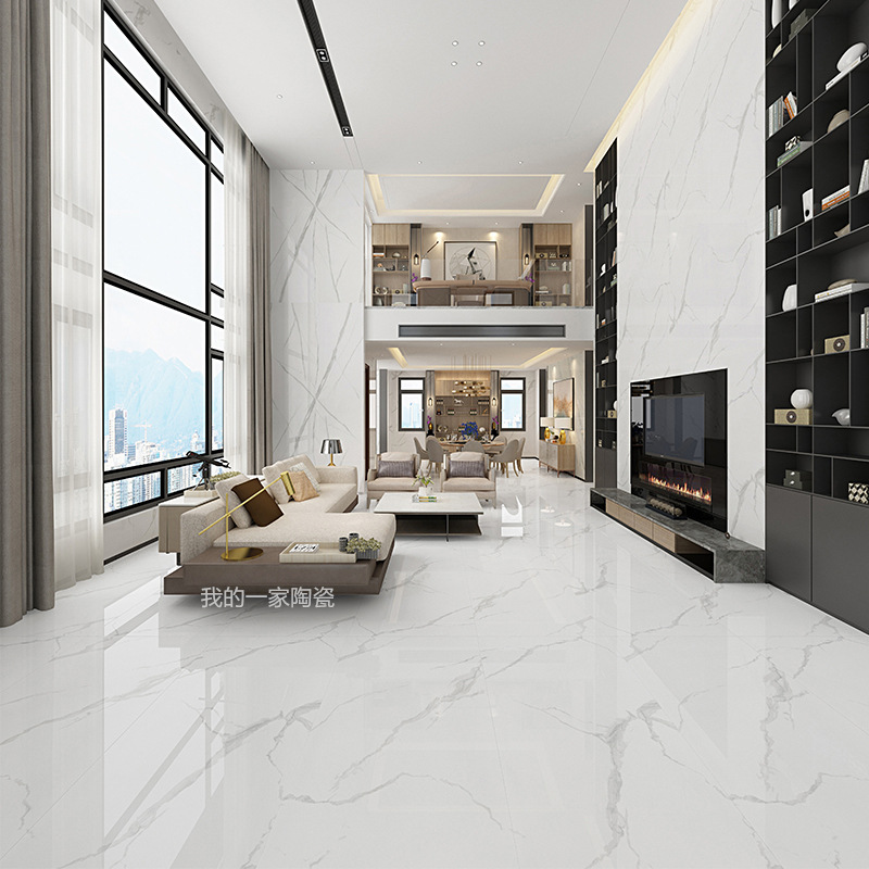 厂家直供 现代简约爵士白通体大理石客厅背景墙900×1800大板瓷砖