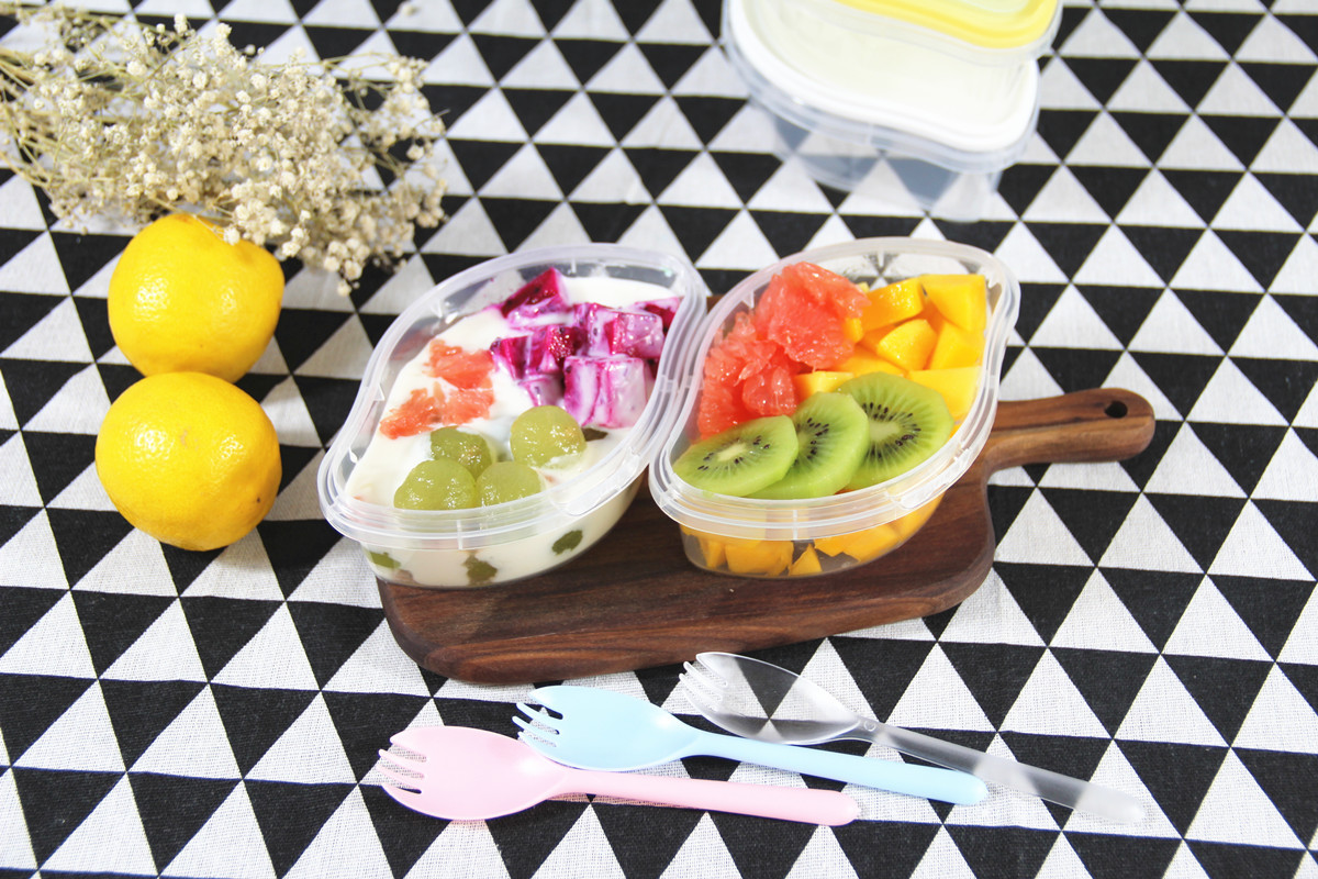 280ml网红高档水果捞盒子气泡胶水晶泥史莱姆 千层盒烘焙甜点盒