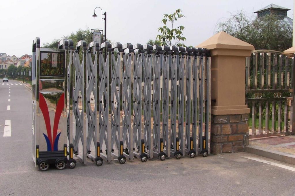 电动伸缩门不锈钢电动伸缩门 工厂别墅小区折叠大门安全防护门