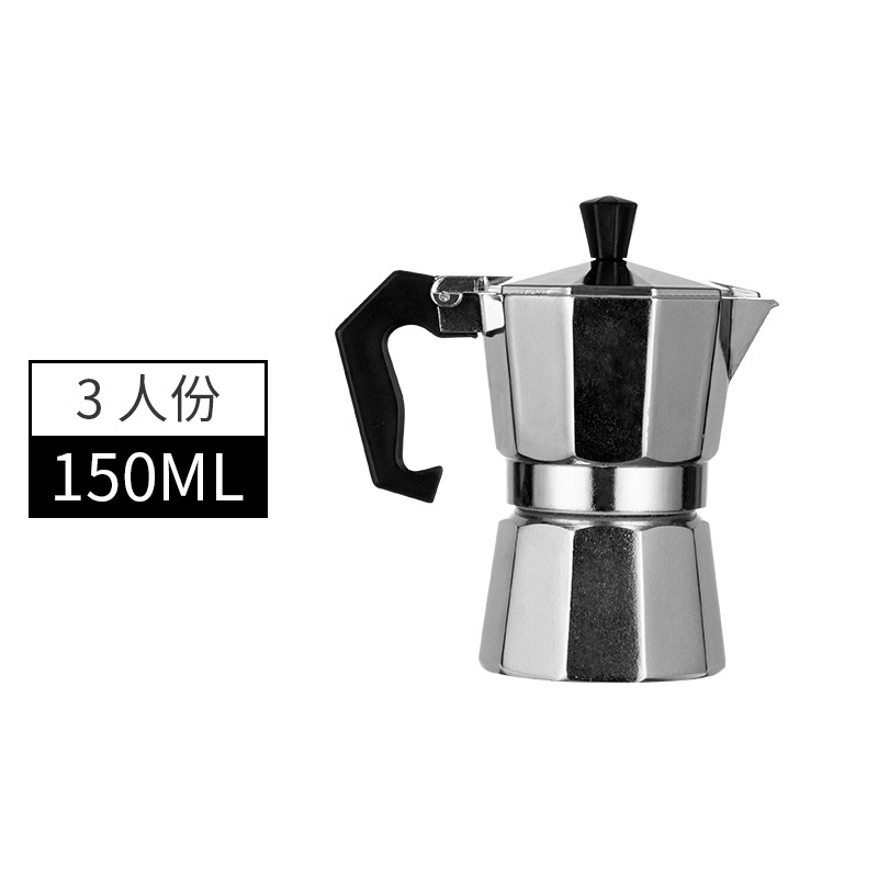 Factory in Stock Wholesale Italian Mocha Coffee Pot European Hand Wash Pot Aluminum Octagonal Pot Laser Printed Logo