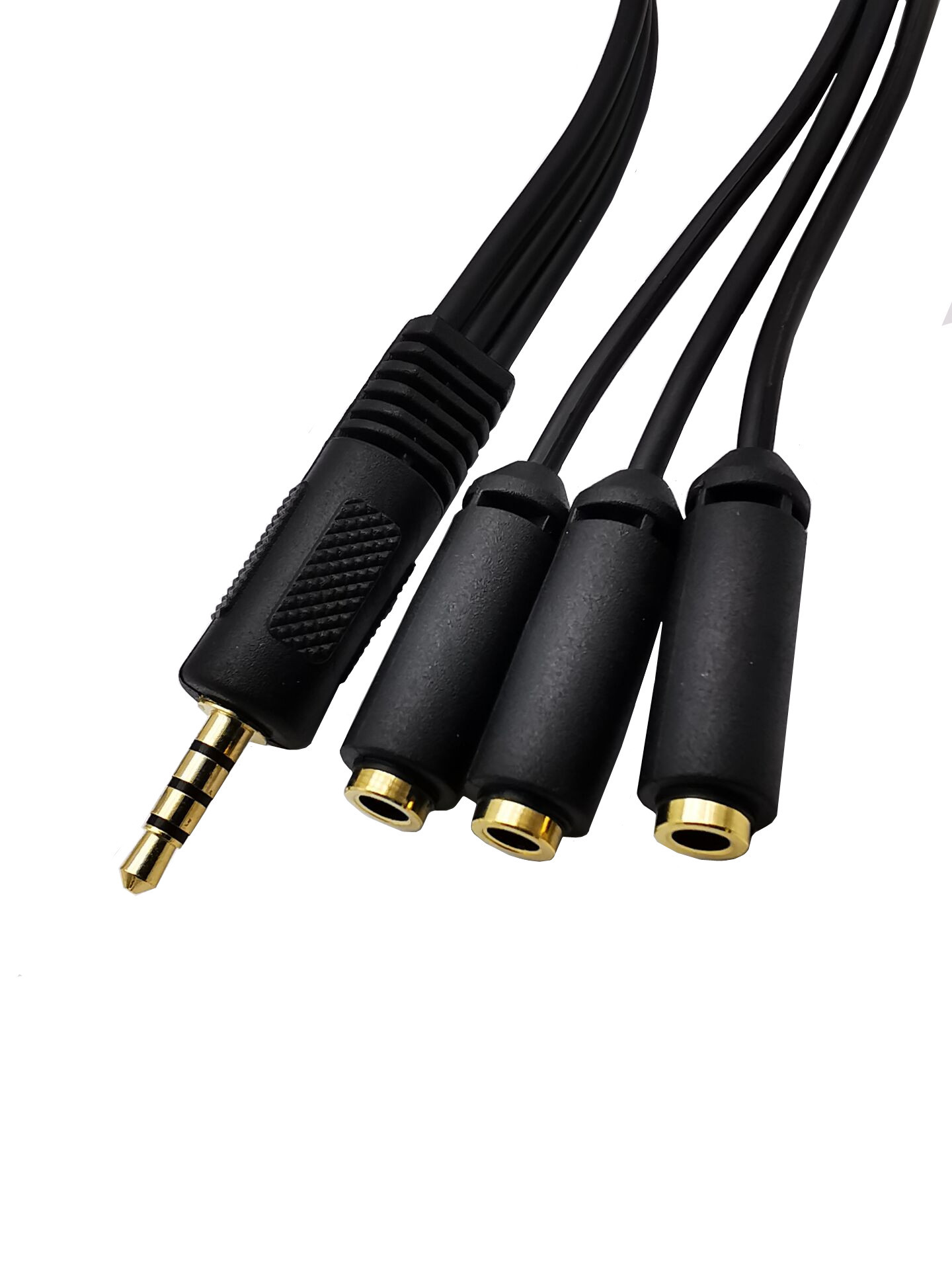 音频线一分三延长线4级4节dc3.5公立体声分3个dc3.5母立体声 30cm