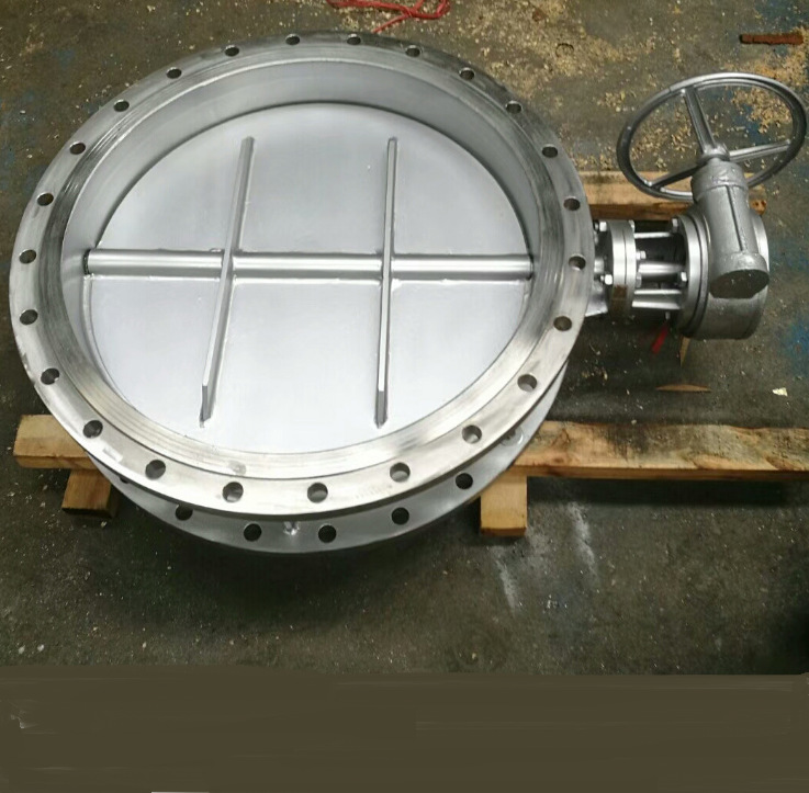 不锈钢蜗轮手动通风碟阀dn600法兰涡轮耐磨尘气圆形调节通风蝶阀