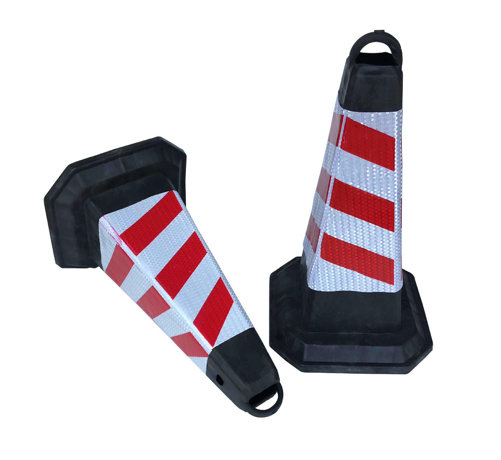 橡胶路锥 雪糕筒 红白反光锥形路障 警示施工圆锥 警示桩 交通设-询价